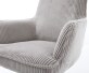 Chaise-pivotante Heira-Flex avec accoudoirs côtelé gris argenté pied de chaise 4 branches aspect titane pivotement sur 360° ressorts ensachés 3
